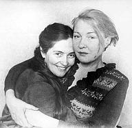 Olga Berggolts, right, and her sister Maria embrace in this undated family photo